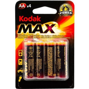 Батарейки Kodak LR6-4BL MAX SUPER Alkaline KAA-4 (80/400/17600)
