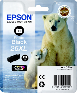 Картридж Epson C13T26314010 Black Photo 26XL (XP600/605/700/800) 400p