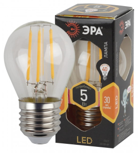 Лампа ЭРА F-LED A60-5w-827-E27 (5Вт.2700К) 1 год гарантии
