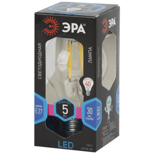Лампа ЭРА F-LED A60-5w-840-E27  (5Вт.4000К) 1 год гарантии
