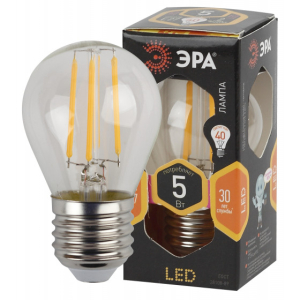 Лампа ЭРА F-LED P45-5w-827-E27 (5Вт.420лм.2700К) 1 год гарантии