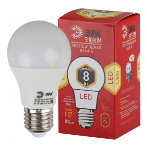 Лампа ЭРА LED A60-8w-827-E27 ECO. (8Вт.560лм.2700К) 1 год гарантии