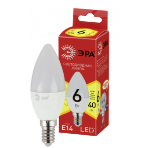 Лампа ЭРА LED B35-6w-827-E14 ECO (6Вт.420лм.2700К) 1 год гарантии
