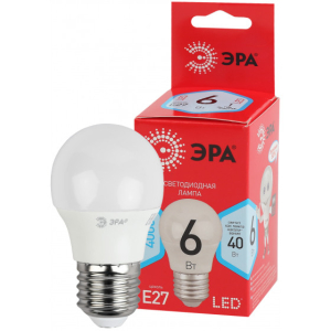Лампа ЭРА LED P45-6w-840-E14 ECO (6Вт.420лм.4000К) 1 год гарантии