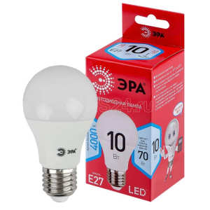 Лампа ЭРА RED LINE LED A60-10w-840-E27 R