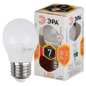Лампа ЭРА STD LED P45-7W-827-E27