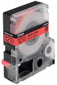 Лента Epson C53S625402 LC-4RBP9 (Цвет ленты - красный, цвет текста - черный, ширина 12мм, длина 9м, пастельная)