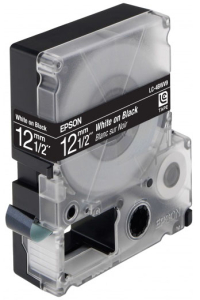 Лента Epson C53S625404 LC-4BWV9 (Цвет ленты - черный, цвет текста - белый, ширина 12мм, длина 9м, яркая)