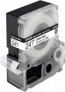 Лента Epson C53S627404 LC-6WBC9 (Цвет ленты - черный, цвет текста - черный, ширина 24мм, длина 9м, для кабелей)