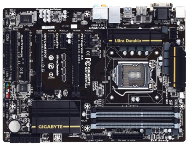 Материнская плата LGA1150 Gigabyte GA-Z87X-SLI (1.1) (iZ87Ex, 1xPCI-Ex 16x, 4xDDR III-3000 (32Gb max), 6xSATA 3, RAID, USB 3.0, GLAN, DVI, HDMI, 7.1 ch HD Audio, ATX)
