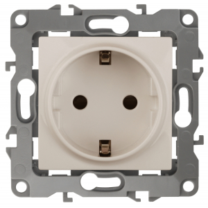 Розетка ЭРА 12-2101-02  2P+E Schuko, 16АХ-250В, слоновая кость