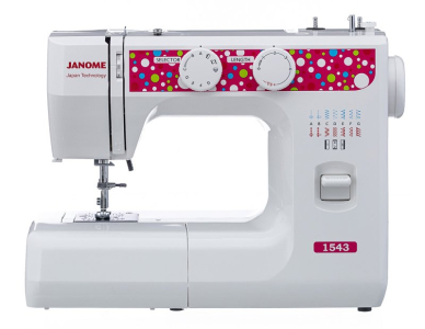Швейная машина JANOME 1543 (верт. челнок. 17 швейных операций, петля-полуавтомат)